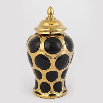 Keramični jar 27,6x15 cm zlata/črna