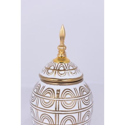 Keramični jar 28x15 cm zlata/bela