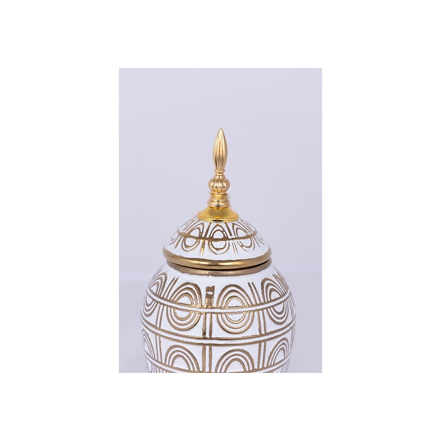 Keramični jar 28x15 cm zlata/bela