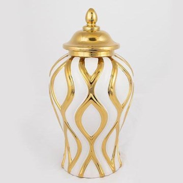 Keramični jar 30,6x16,2 cm zlata/bela