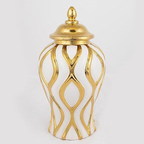 Keramični jar 30,6x16,2 cm zlata/bela
