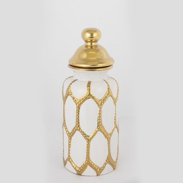 Keramični jar 31x12,5 cm zlata/bela