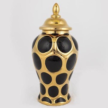 Keramični jar 33,8x16 cm zlata/črna