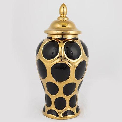 Keramični jar 33,8x16 cm zlata/črna