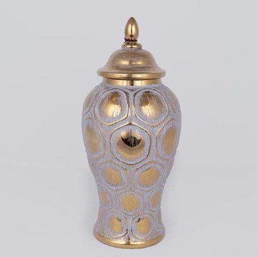 Keramični jar 35x18,5 cm zlata/siva