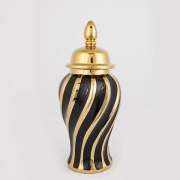 Keramični jar 36,5x16 cm zlata/črna