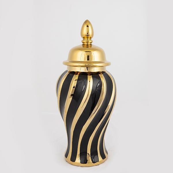Keramični jar 36,5x16 cm zlata/črna