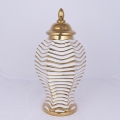 Keramični jar 42,2x21,1 cm zlata/bela
