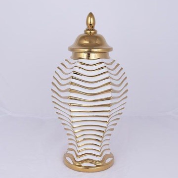 Keramični jar 42,2x21,1 cm zlata/bela