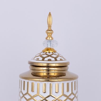 Keramični jar 45,7x16,9 cm zlata/bela