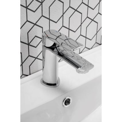 KFA Armatura 4422-815-00 - Pipa za umivalnik + odtok s prelivom AGAT 15,2 cm sijajni krom
