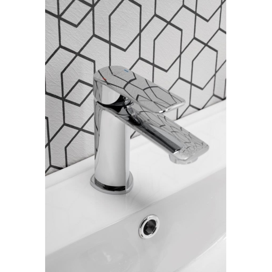 KFA Armatura 4422-815-00 - Pipa za umivalnik + odtok s prelivom AGAT 15,2 cm sijajni krom