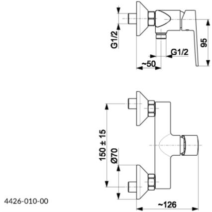 KFA Armatura 4426-010-00 - Pipa za tuš AGAT sijajni krom