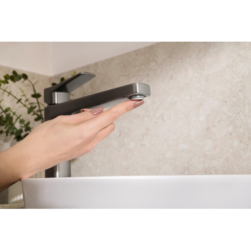 KFA Armatura 4522-712-61 - Mešalna armatura za umivalnik + odtok MALAGA 30,3 cm siv metalik