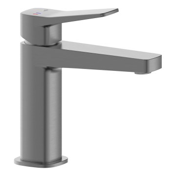 KFA Armatura 4522-815-61 - Mešalna armatura za umivalnik MALAGA z odtočno garnituro, 15,9 cm, metalno siva