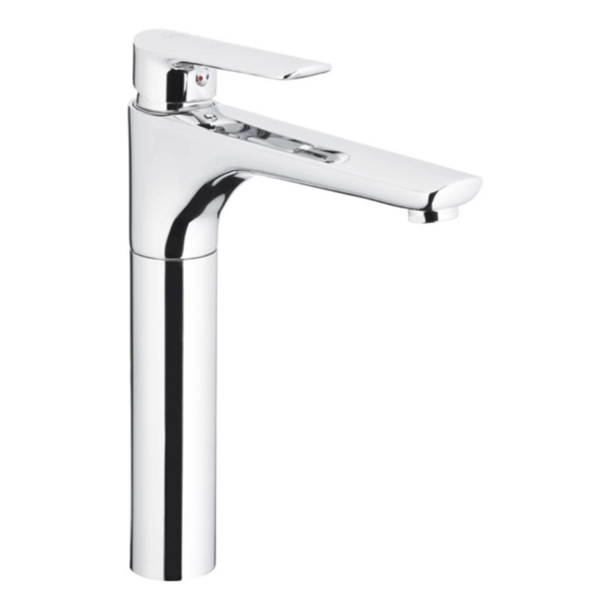 KFA Armatura 5022-712-00 - Pipa za umivalnik + odtok s prelivom TANZANIT 28,4 cm sijajni krom