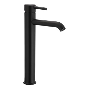 KFA Armatura 5032-612-81 - Pipa za umivalnik + odtok s prelivom MOZA 33 cm mat črna