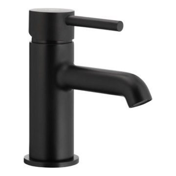 KFA Armatura 5032-815-81 - Pipa za umivalnik + odtok s prelivom MOZA 15,2 cm mat črna