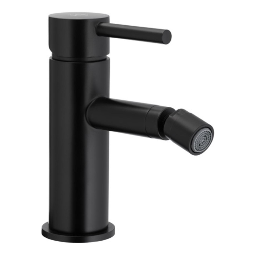 KFA Armatura 5037-015-81 - Pipa za bide + odtok s prelivom MOZA mat črna