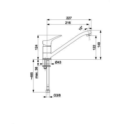 KFA Armatura 5243-915-00 - Kuhinjska armatura MORRIS sijajni krom