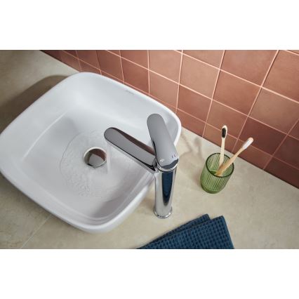 KFA Armatura 5552-712-00 - Pipa za umivalnik + odtok s prelivom OTAVA 30,2 cm sijajni krom