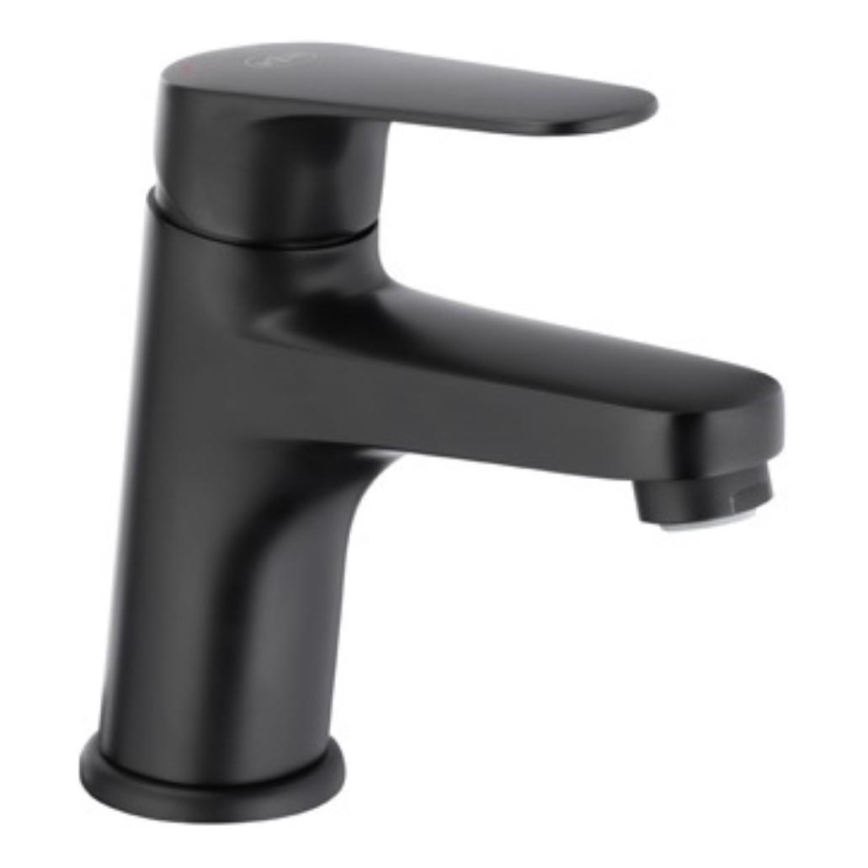 KFA Armatura 5552-815-81 - Pipa za umivalnik + odtok s prelivom OTAVA 15 cm mat črna