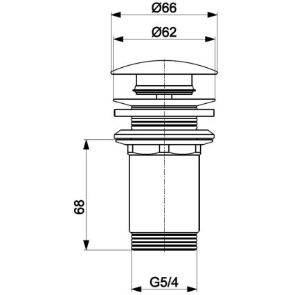 KFA Armatura 660-253-81 - Odpadni bazen brez preliva CLICK-CLACK pr. 6,6 cm medenina/mat črna