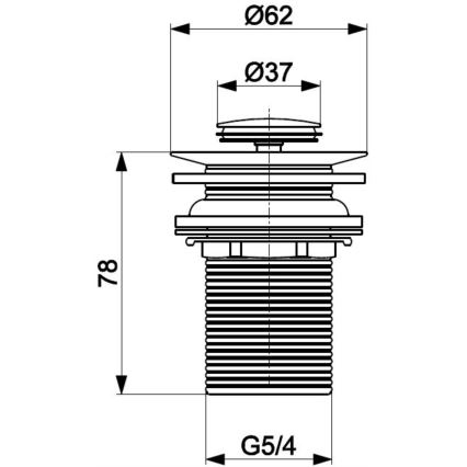 KFA Armatura 660-353-81 - Odpadni bazen brez preliva CLICK-CLACK pr. 6,2 cm medenina/mat črna
