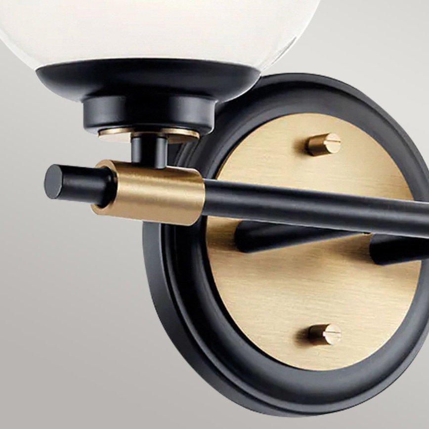 Kichler - LED kopalniško stensko svetilo BENNO 2xLED/3W/230V črna/zlata IP44