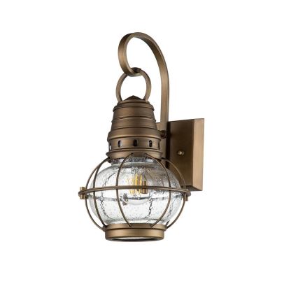 Kichler - Zunanja stenska svetilka BRIDGE POINT 1xE27/60W/230V IP44 medeninasta