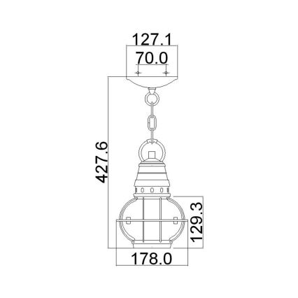 Kichler - Zunanji lestenec na verigi BRIDGE POINT 1xE27/60W/230V IP44