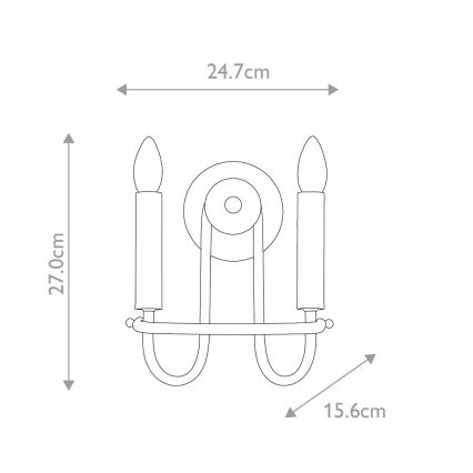 Kichler - Stensko svetilo CAPITOL HILL 2xE14/40W/230V v zlati barvi