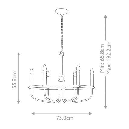 Kichler - Lestenec na verigi CAPITOL HILL 6xE14/40W/230V