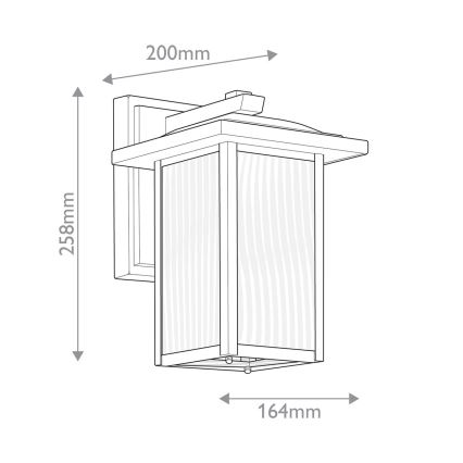 Kichler - Zunanja stenska svetilka CAPPANNA 1xE27/60W/230V IP44 črna