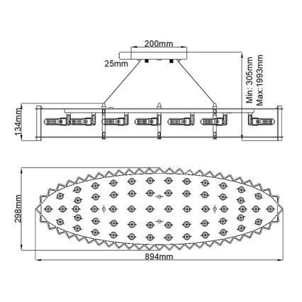Kichler - LED Kopalniški lestenec na vrvici CRYSTAL SKYE 12xG9/3W/230V IP44