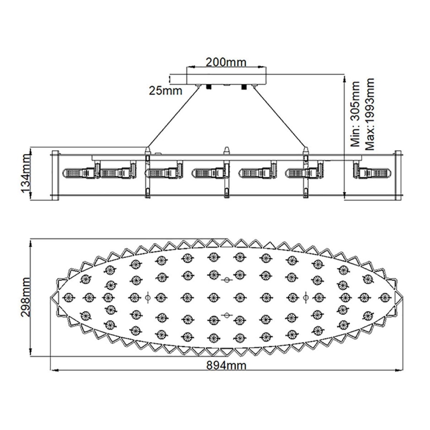 Kichler - LED Kopalniški lestenec na vrvici CRYSTAL SKYE 12xG9/3W/230V IP44