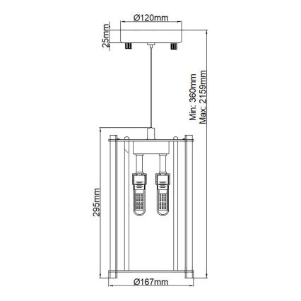 Kichler - LED Kopalniški lestenec na vrvici CRYSTAL SKYE 2xG9/3W/230V IP44