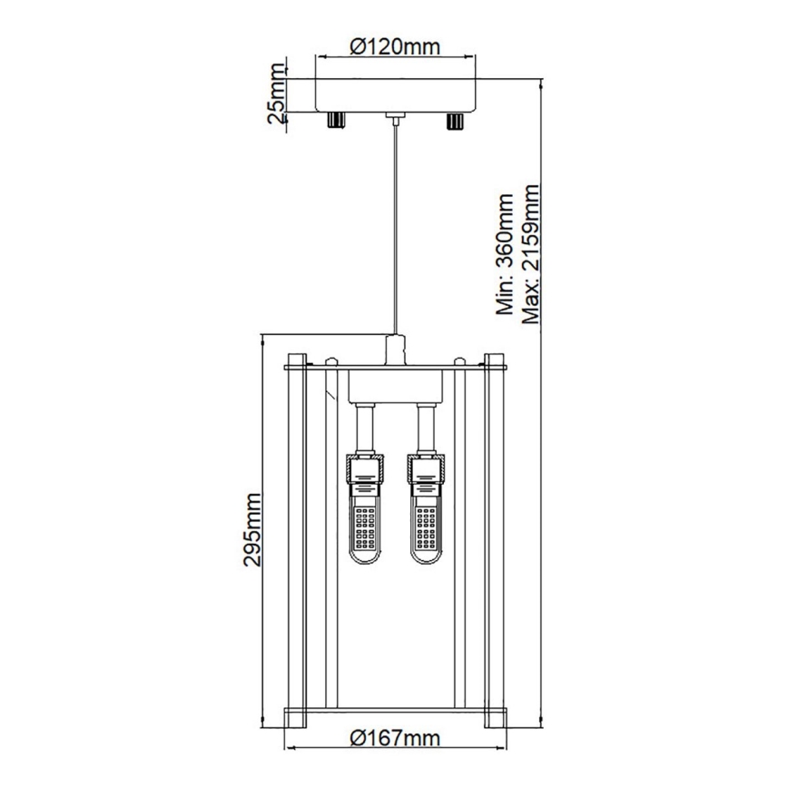 Kichler - LED Kopalniški lestenec na vrvici CRYSTAL SKYE 2xG9/3W/230V IP44