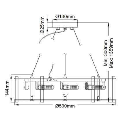 Kichler - LED Kopalniški lestenec na vrvici CRYSTAL SKYE 8xG9/3W/230V IP44