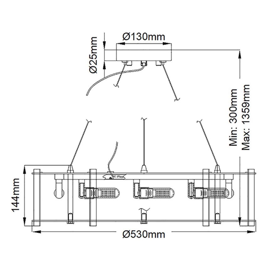 Kichler - LED Kopalniški lestenec na vrvici CRYSTAL SKYE 8xG9/3W/230V IP44
