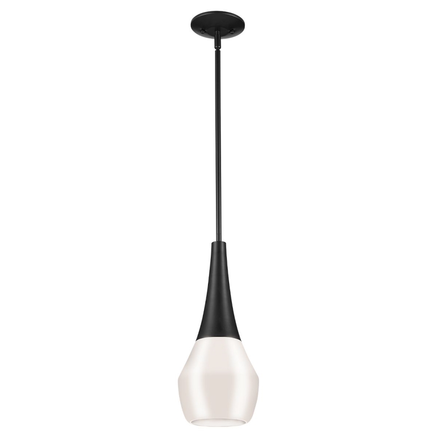 Kichler - Stropni lestenec na palici DEELA 1xE27/60W/230V premer 17,8 cm črna
