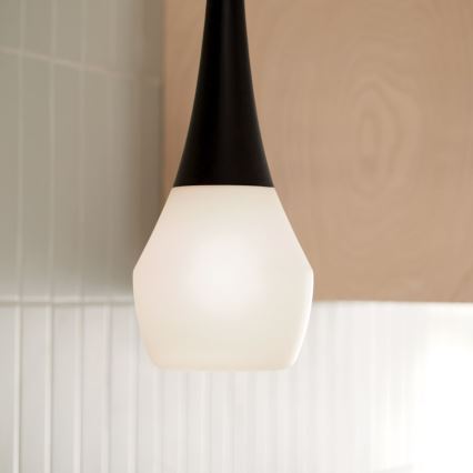 Kichler - Stropni lestenec na palici DEELA 1xE27/60W/230V premer 17,8 cm črna