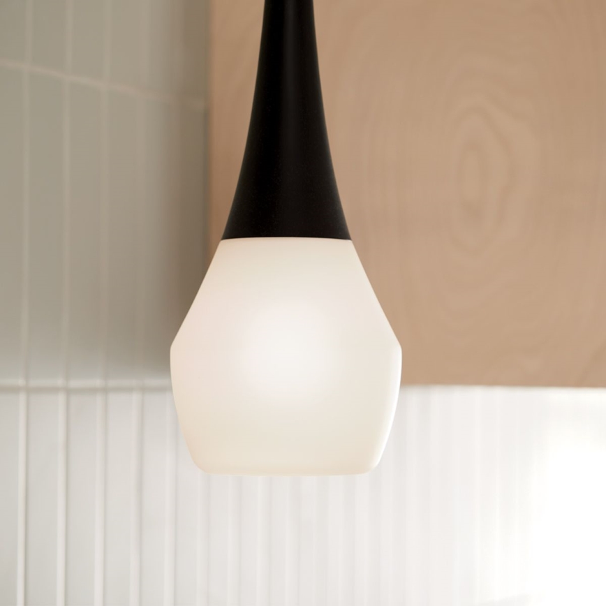 Kichler - Stropni lestenec na palici DEELA 1xE27/60W/230V premer 17,8 cm črna