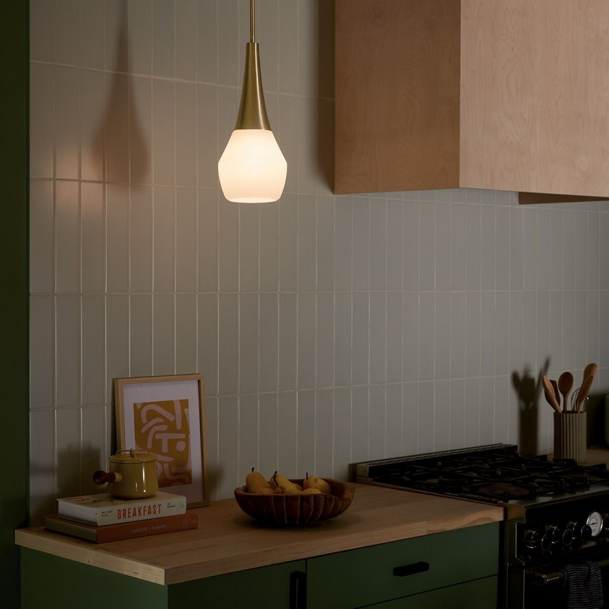 Kichler - Lestenec na drogu DEELA 1xE27/60W/230V pr. 17,8 cm medenina