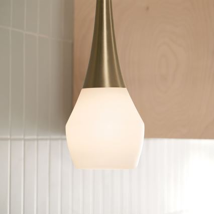 Kichler - Lestenec na drogu DEELA 1xE27/60W/230V pr. 17,8 cm medenina