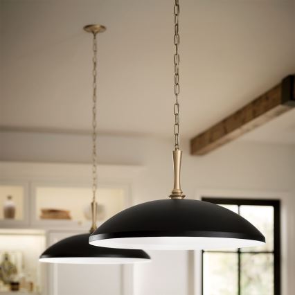 Kichler - Lestenec na verigi DELAROSA 1xE27/60W/230V črna/medenina