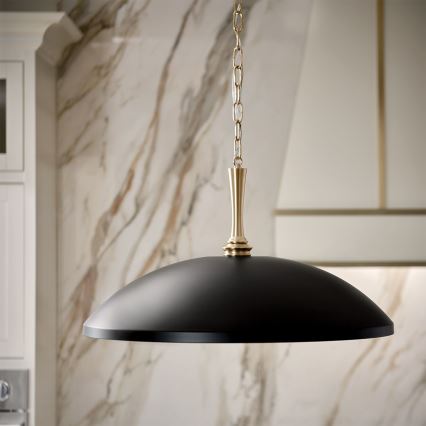 Kichler - Lestenec na verigi DELAROSA 1xE27/60W/230V črna/medenina
