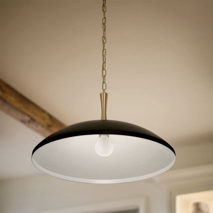 Kichler - Lestenec na verigi DELAROSA 1xE27/60W/230V črna/medenina