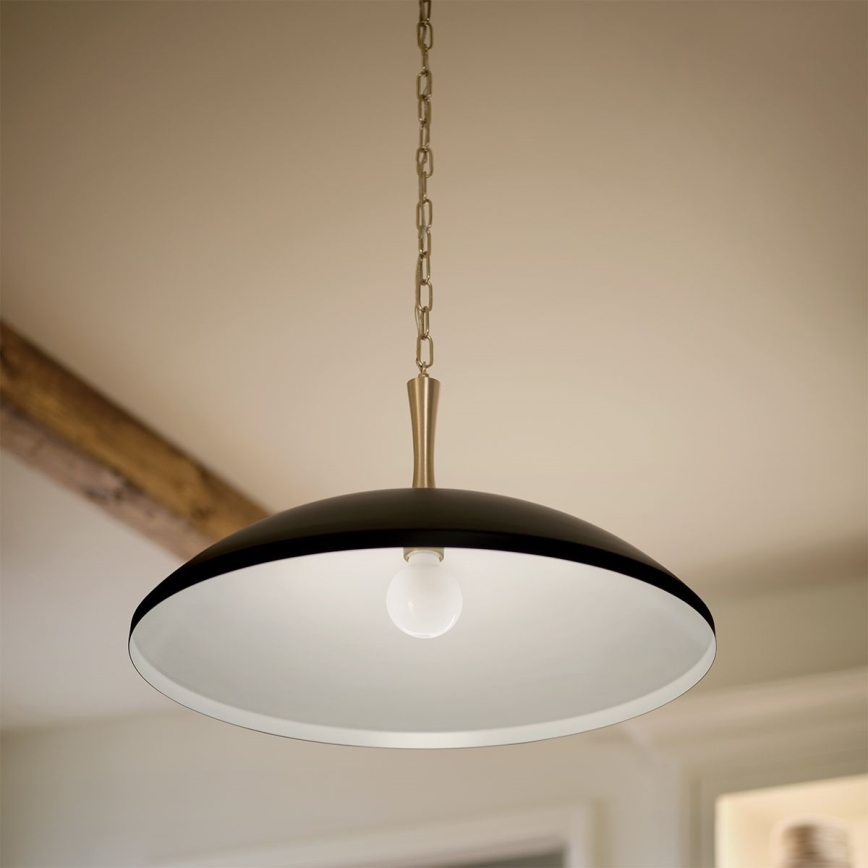 Kichler - Lestenec na verigi DELAROSA 1xE27/60W/230V črna/medenina