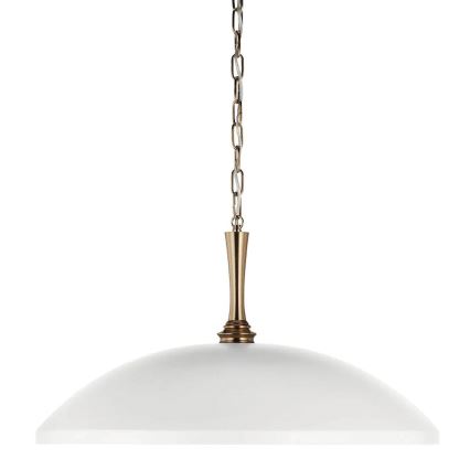 Kichler - Lestenec na verigi DELAROSA 1xE27/60W/230V bela/medenina